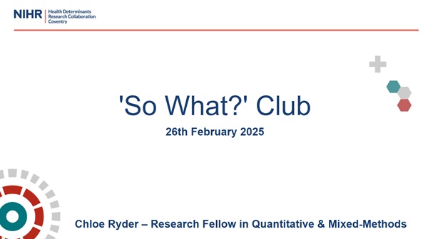 Screenshot of the So What? Club presenation