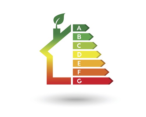 Image of a house with energy ratings