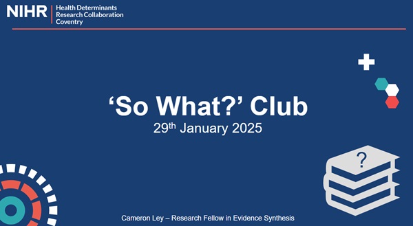Screenshot of So What club presentation slide