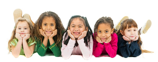 Children chin on hands